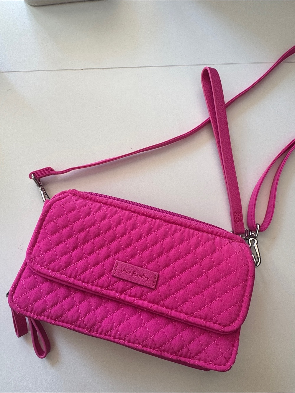 Vera Bradley Bright Pink Quilted Crossbody Bag/Wallet